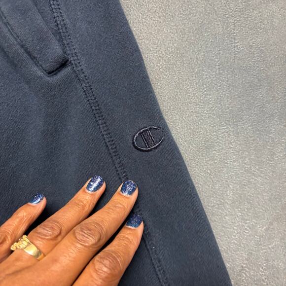 Champion Medium Navy Blue Sweatpants Reverse Weave Fleece Joggers Logo Athletic - Picture 4 of 15